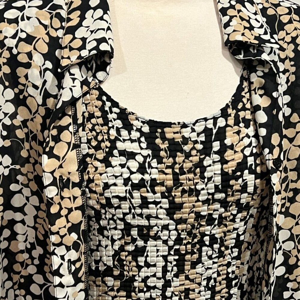 Club Z Collection Womens Plus Size Blouse Tank Top Yellow Black XL 1X - Picture 2 of 9